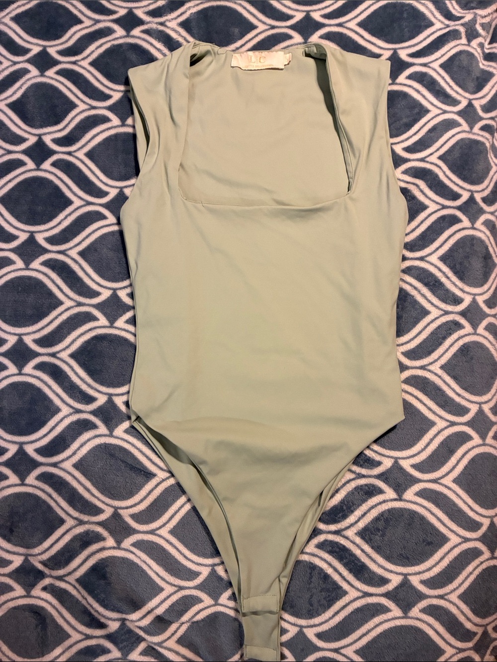 Sleeveless Square Neck Bodysuit - Sage Green
